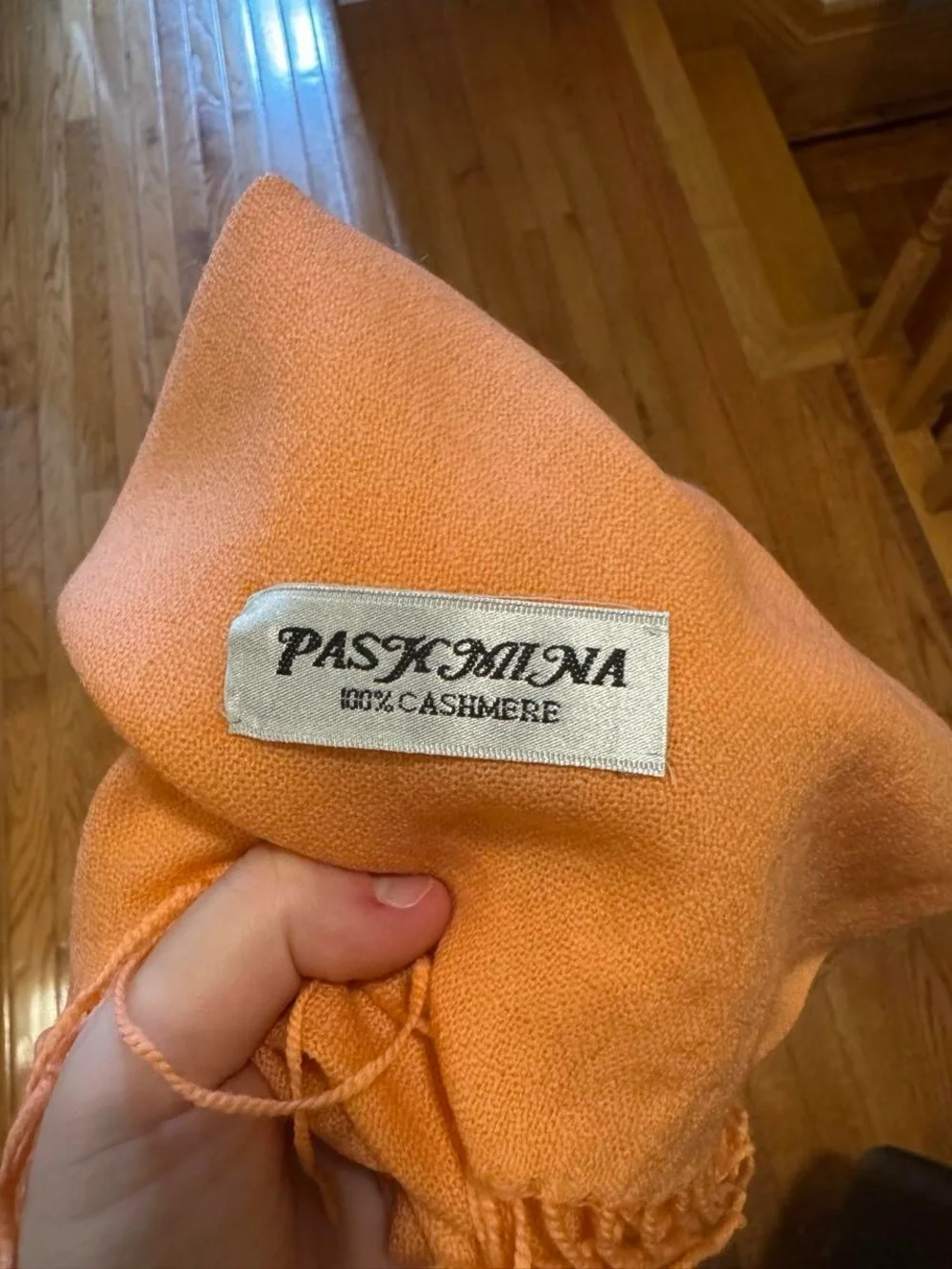 light orange genuine pashmina 100% cashmere scarf